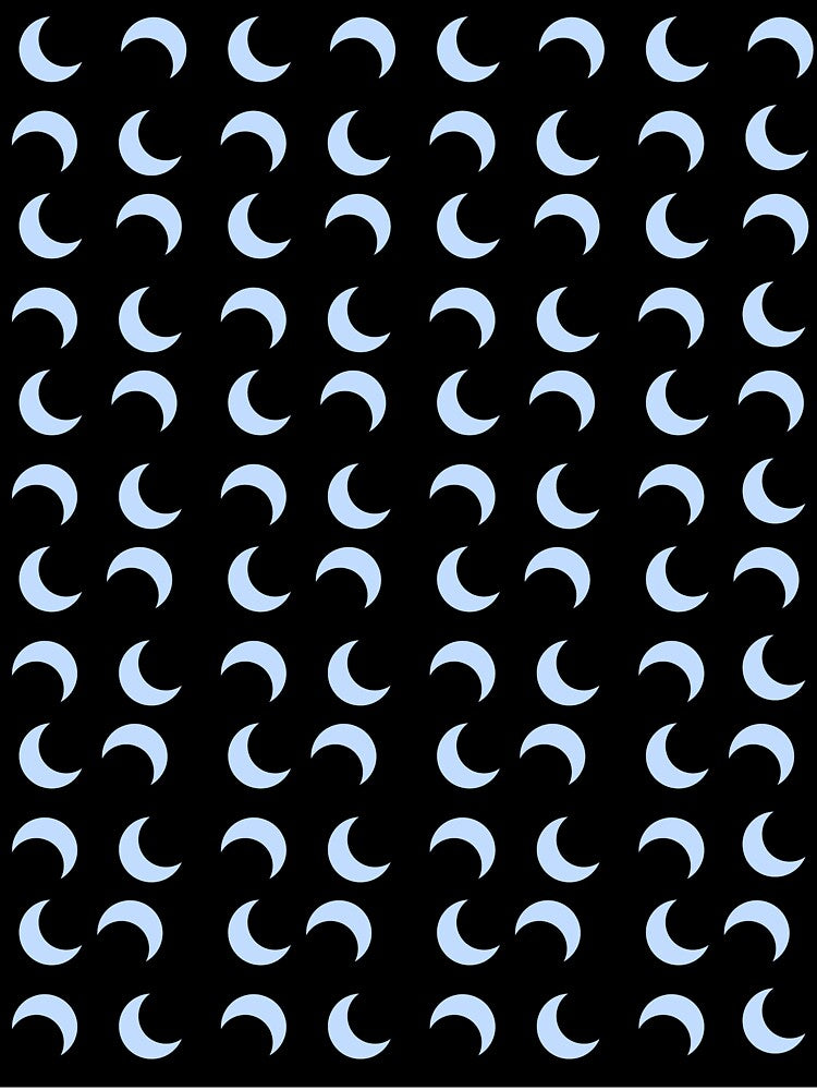 Blue Moon Pattern on Black Background by joleyjl T-Shirts, Hoodie, Sweatshirt | BlankRebels.com (Image 3)