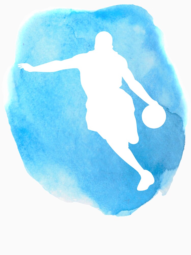 Basketball Girl Player Blue Watercolor by RaquelDeneth T-Shirts, Hoodie, Sweatshirt | BlankRebels.com (Image 3)