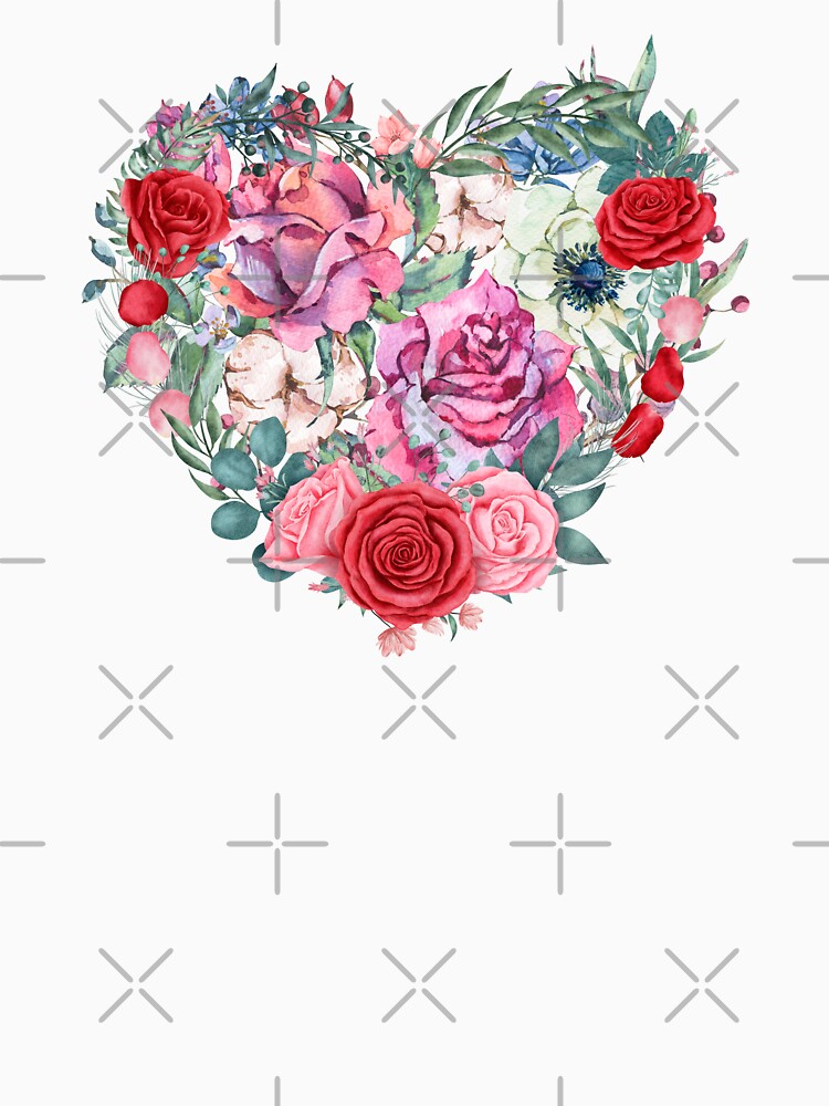 Beautiful February 14th Valentines Day Blooming Heart Flower Aesthetic Gifts by Flowerartlovers T-Shirts,... (Image 3)