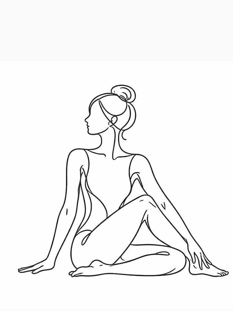 Seated Twist Yoga One Line Art by BlairWynne