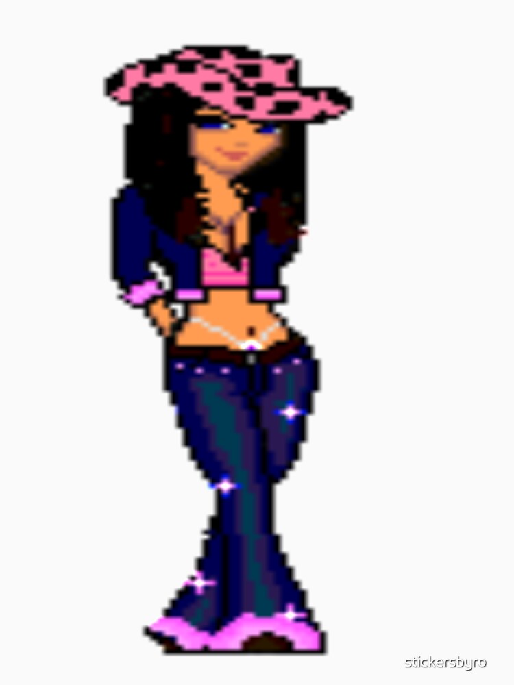 dollz mania pixelated doll 2000s brunnette hair pretty girl by stickersbyro ☆ T-Shirts, Hoodie, Sweatshirt (Image 3)