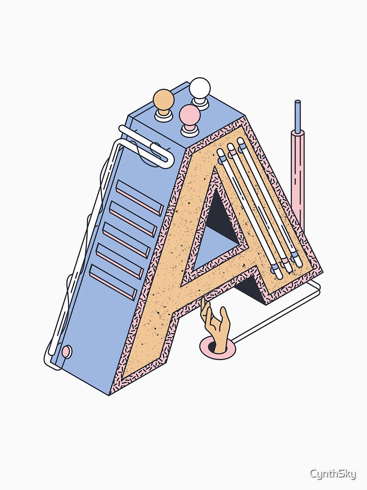 Pastel Retro Letter A by CynthSky T-Shirts, Hoodie, Sweatshirt | BlankRebels.com (Image 3)
