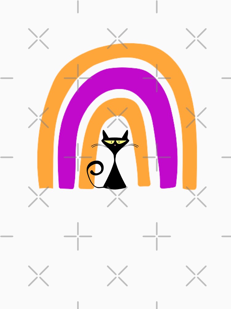Halloween Black Cat With Rainbow by LMoonDesigns T-Shirts, Hoodie, Sweatshirt | BlankRebels.com (Image 3)