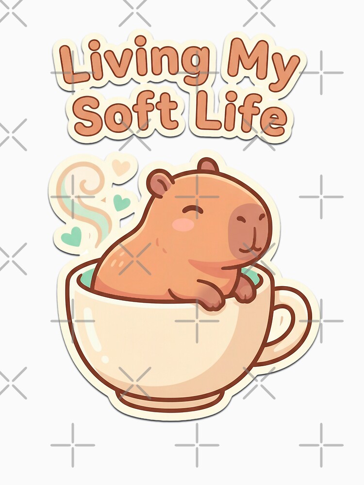 Living My Soft Life Capybara – Cozy Self Care Aesthetic by Visual Dept. T-Shirts, Hoodie, Sweatshirt (Image 3)