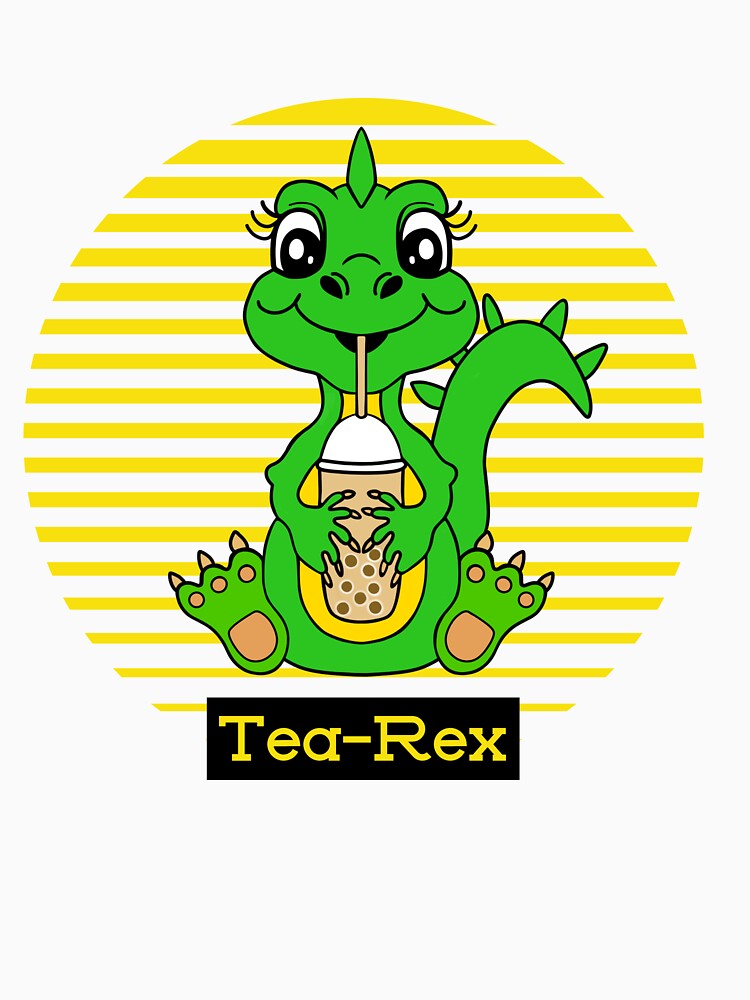 Cute Green Dinosaur Bubble Tea Pun by Sartoris Art T-Shirts, Hoodie, Sweatshirt | BlankRebels.com (Image 3)