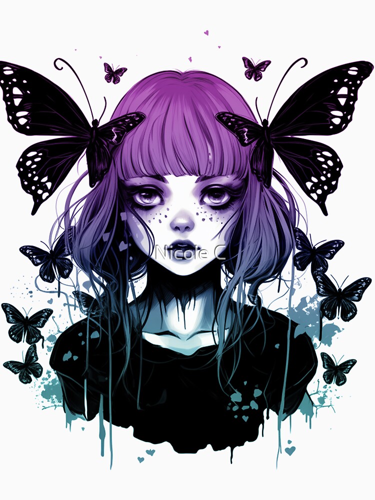 Fairy Grunge Fairycore Aesthetic Skeleton Butterfly Gothic by Nicole Creates T-Shirts, Hoodie, Sweatshirt (Image 3)