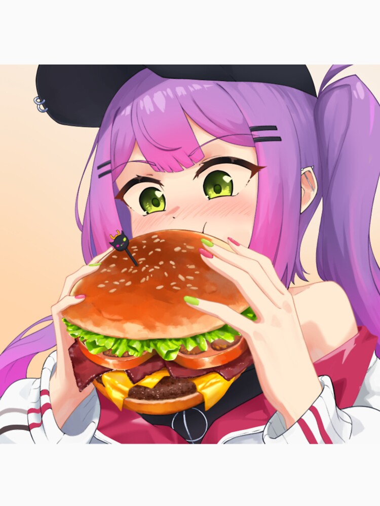 Anime Girl Eating a Burger by SgtAwesomeness T-Shirts, Hoodie, Sweatshirt | BlankRebels.com (Image 2)