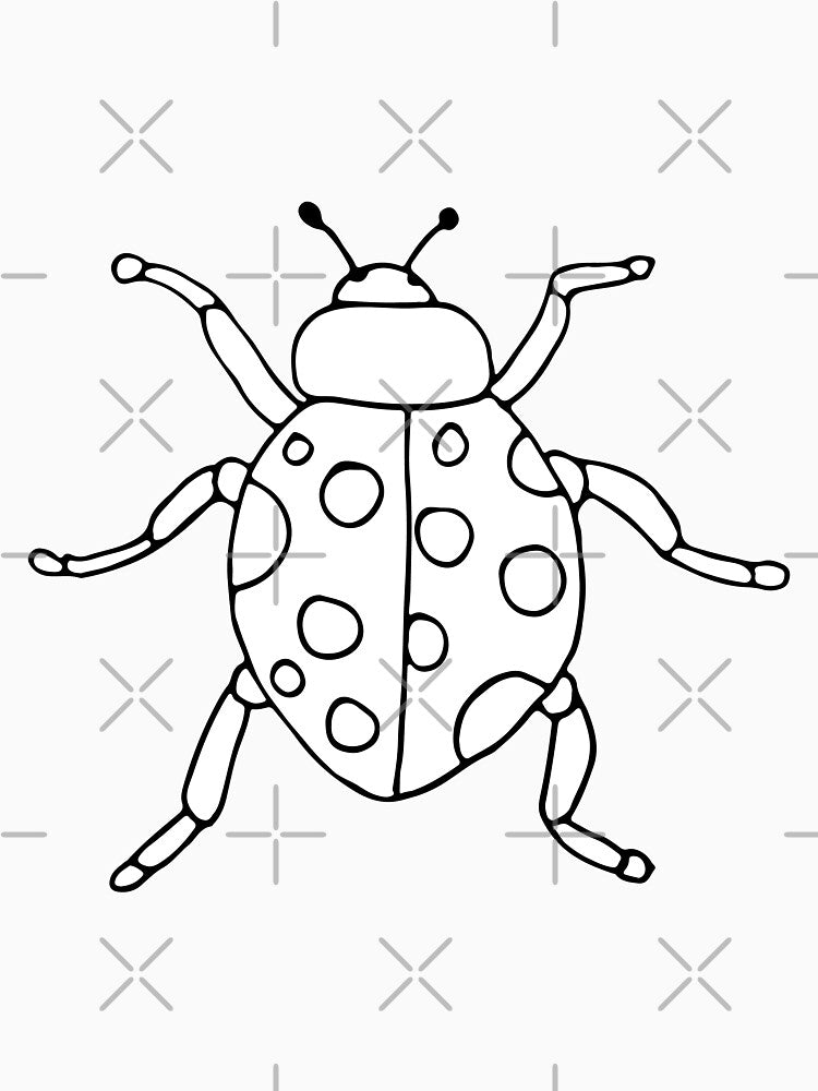 Ladybug doodle illustration. Hand drawn ladybug illustration by GulArt T-Shirts, Hoodie, Sweatshirt (Image 3)