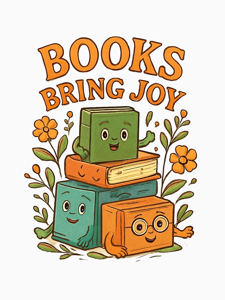 Books Bring Joy – Cute Book Lover Design by GreenArtMA T-Shirts, Hoodie, Sweatshirt | BlankRebels.com (Image 3)