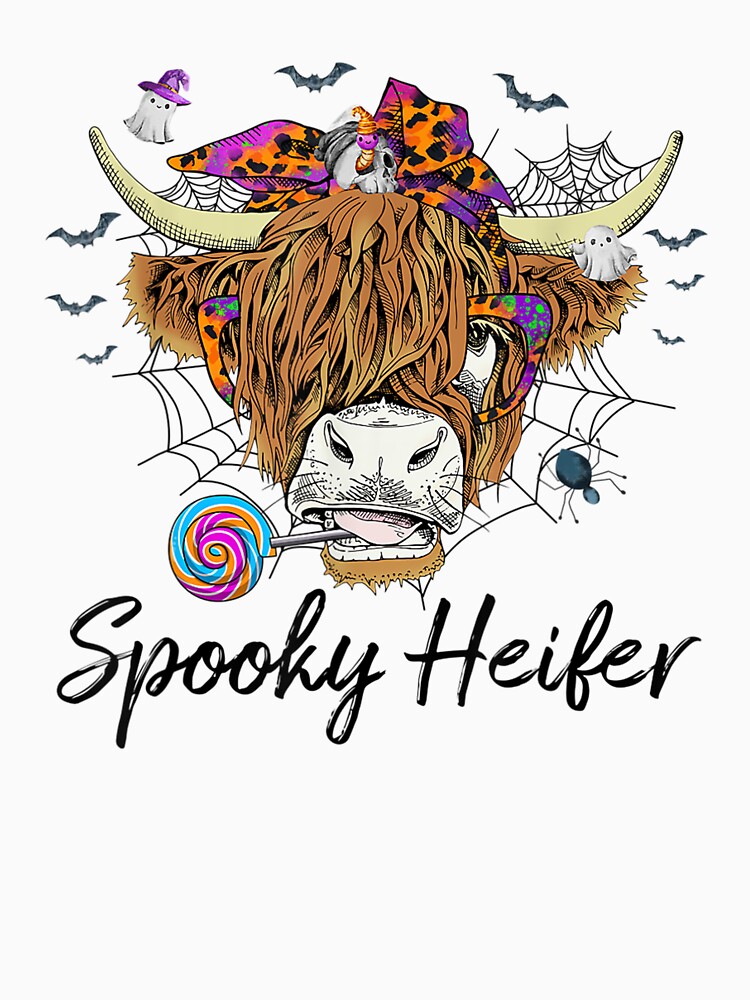 Leopard Halloween Highland Cow Pumpkin Spooky Heifer by Spencerhowar T-Shirts, Hoodie, Sweatshirt | BlankRebels.com (Image 3)