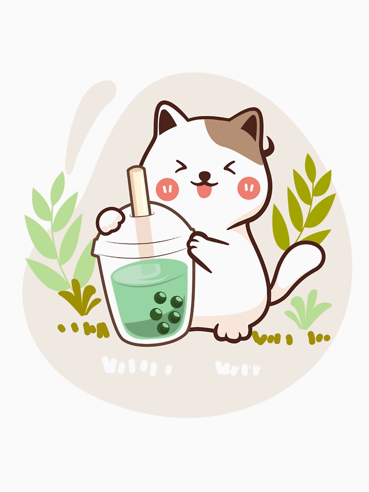 Cute Matcha Boba Cat – Kawaii Tea Lover Shirt by Kasad Hoodie, Sweatshirt | BlankRebels.com (Image 3)