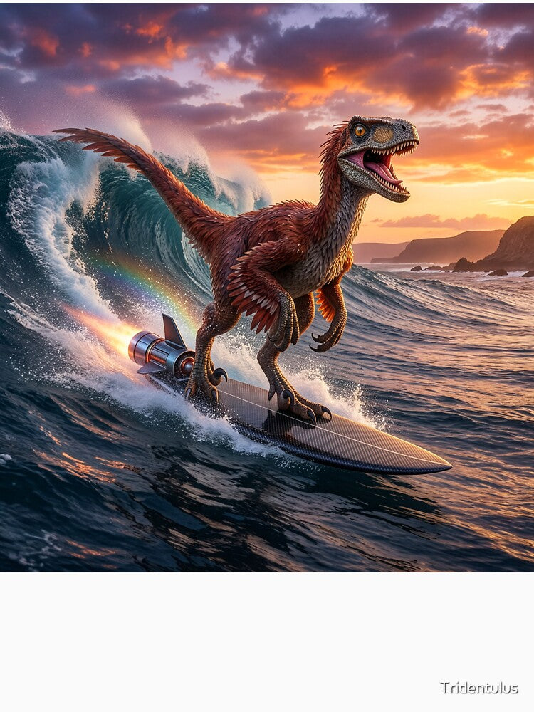 Velociraptor Surfing by Tridentulus T-Shirts, Hoodie, Sweatshirt | BlankRebels.com (Image 3)