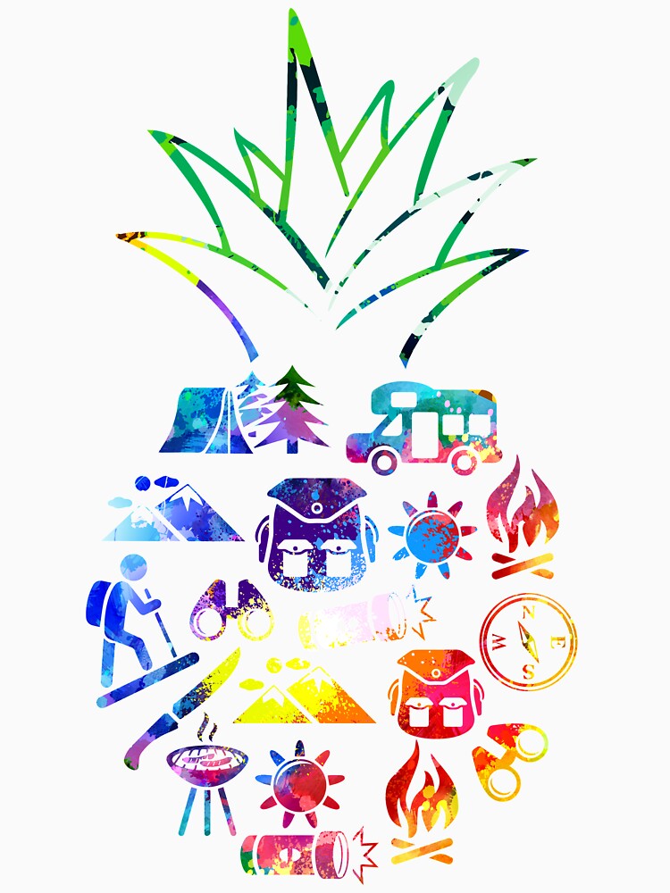 Camping pineapple watercolor by aggiexnjoz T-Shirts, Hoodie, Sweatshirt | BlankRebels.com (Image 3)