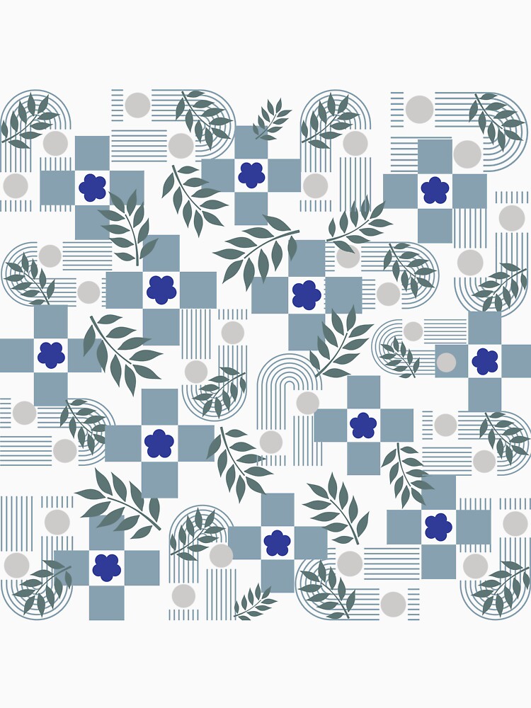 Botanical Checkerboard Arch Pattern – Modern Nature & Geometric Design by Verve Studio T-Shirts, Hoodie, Sweatshirt (Image 3)