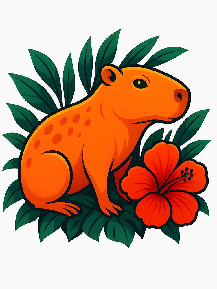 Tropical Capybara • Vibrant Jungle Illustration T-Shirts, Hoodie, Sweatshirt