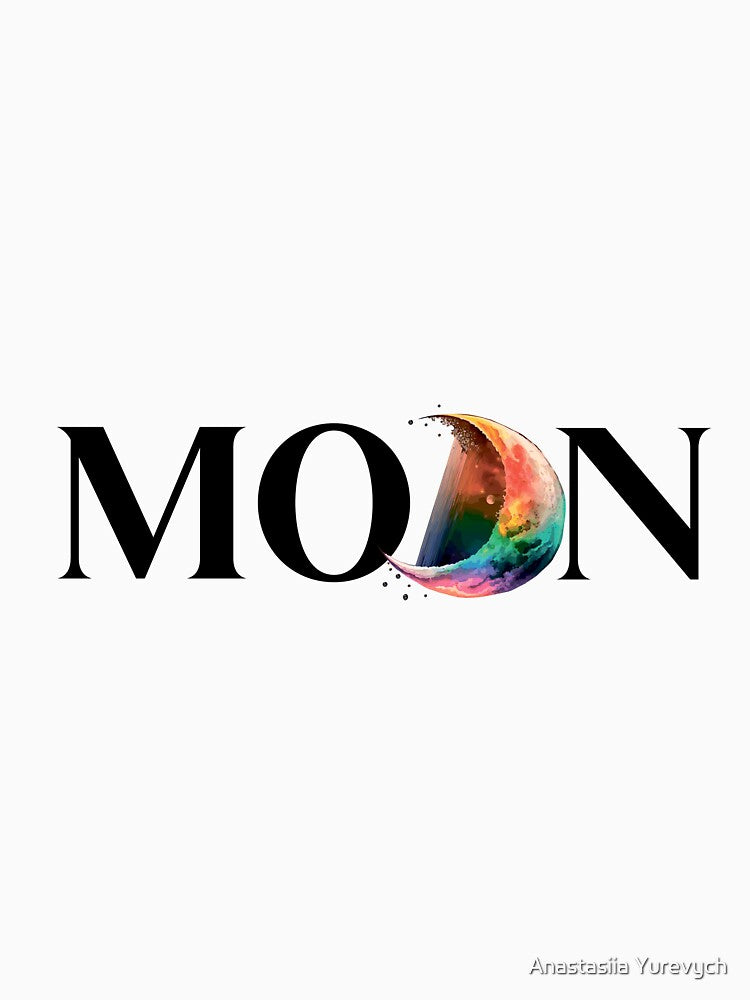 Moon. Moon. Make the waves of the moon. Print for printing, textile, t-shirt, label, t-shirt by Anastasiia... (Image 3)