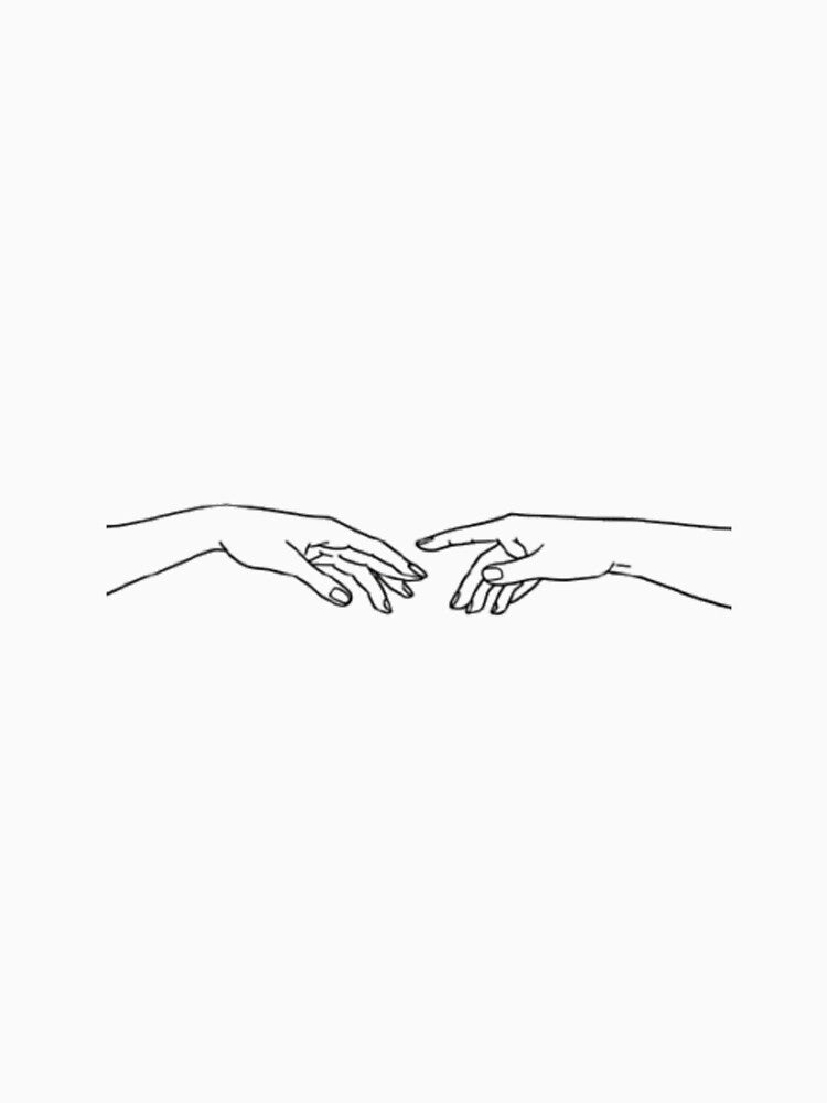Hands Reaching — Minimalist Line Art by mari0n980 T-Shirts, Hoodie, Sweatshirt | BlankRebels.com (Image 3)