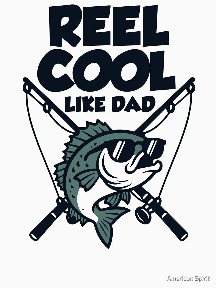 Reel Cool Like Dad Funny Fishing Father Design by American Spirit T-Shirts, Hoodie, Sweatshirt | BlankRebels.com (Image 3)