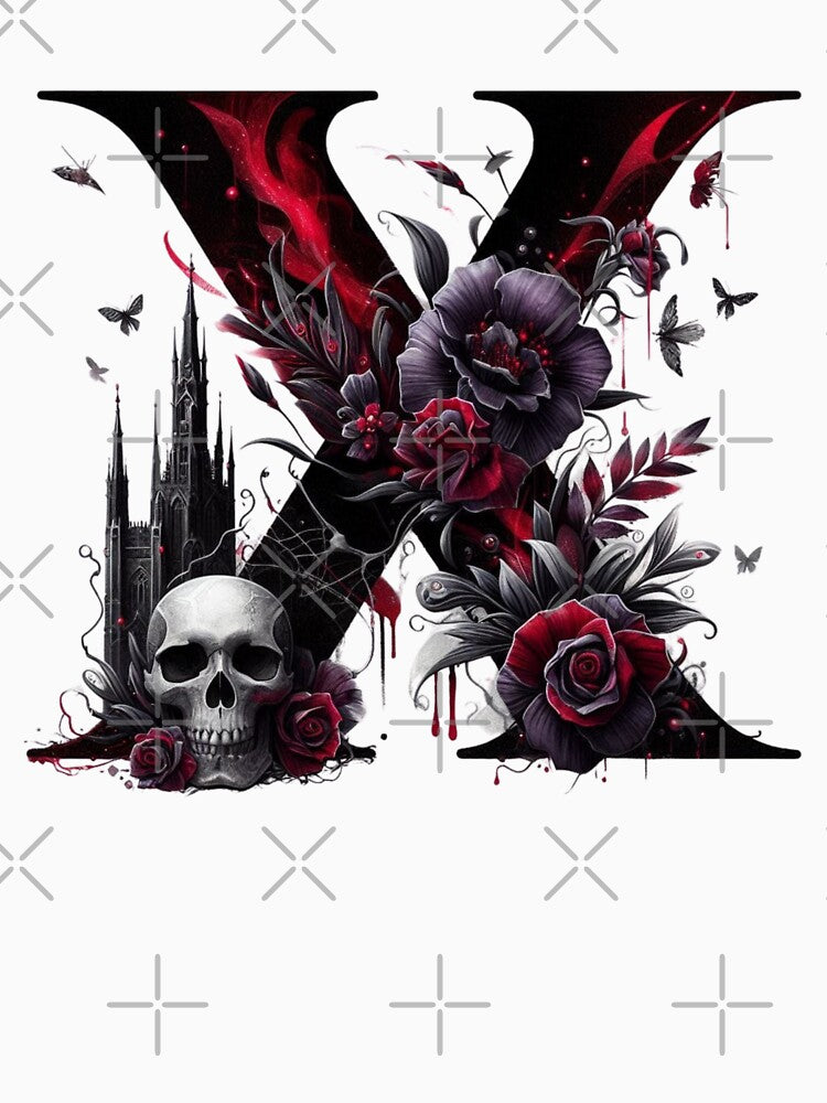 Gothic Halloween Skull and Roses X by CultDigHoriz T-Shirts, Hoodie, Sweatshirt | BlankRebels.com (Image 3)