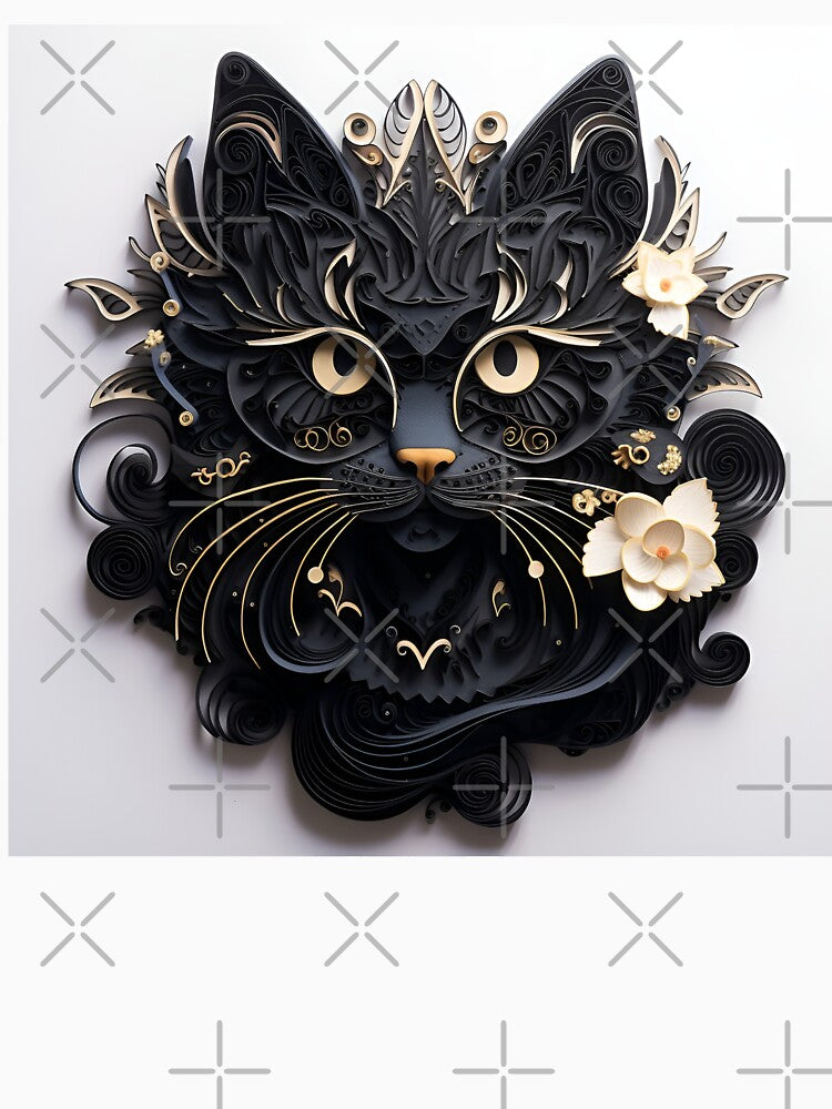 Paper Quilling Halloween black cat by dcrc T-Shirts, Hoodie, Sweatshirt | BlankRebels.com (Image 3)