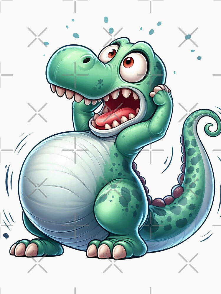 Cute Cartoon Baby Dinosaur Clipart – Chubby Funny Dino with Big Eyes & Surprised Expression by LunaPixelStudio... (Image 3)