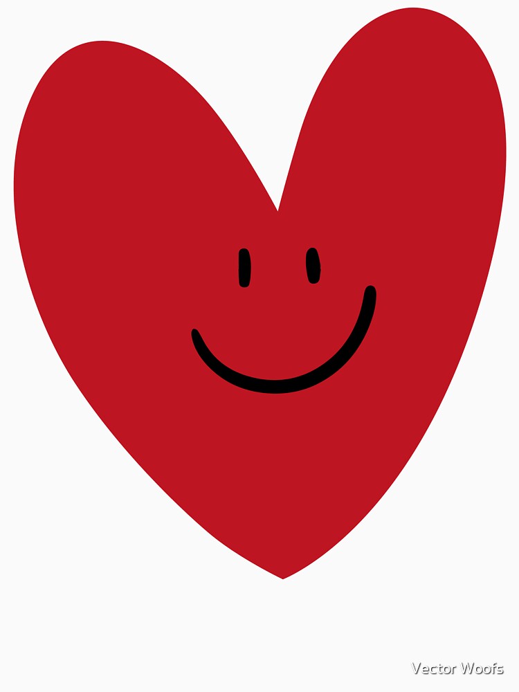 Cute Smiley Heart - Simple Valentine's T-Shirt & Apparel Design by Vector Woofs Hoodie, Sweatshirt (Image 3)