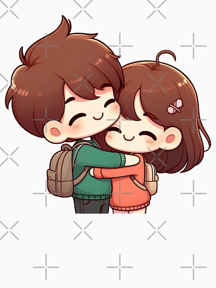 Cute Couple Hugging Each Other – Romantic Illustration of Love and Affection by TrendyDesign159 T-Shirts,... (Image 3)