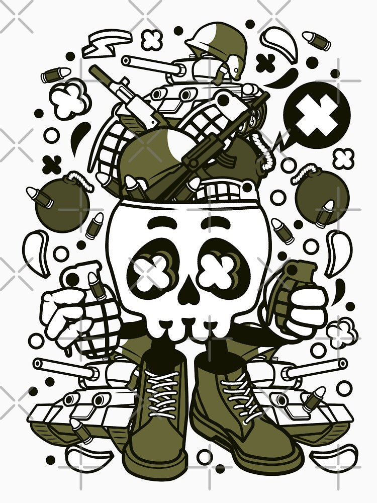 Green Army Skull Head by BeeMeCreative T-Shirts, Hoodie, Sweatshirt | BlankRebels.com (Image 3)
