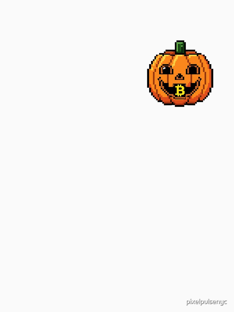 Cute Pixel Pumpkin Bitcoin Halloween Crypto Jack-o’-Lantern by pixelpulsenyc T-Shirts, Hoodie, Sweatshirt (Image 3)