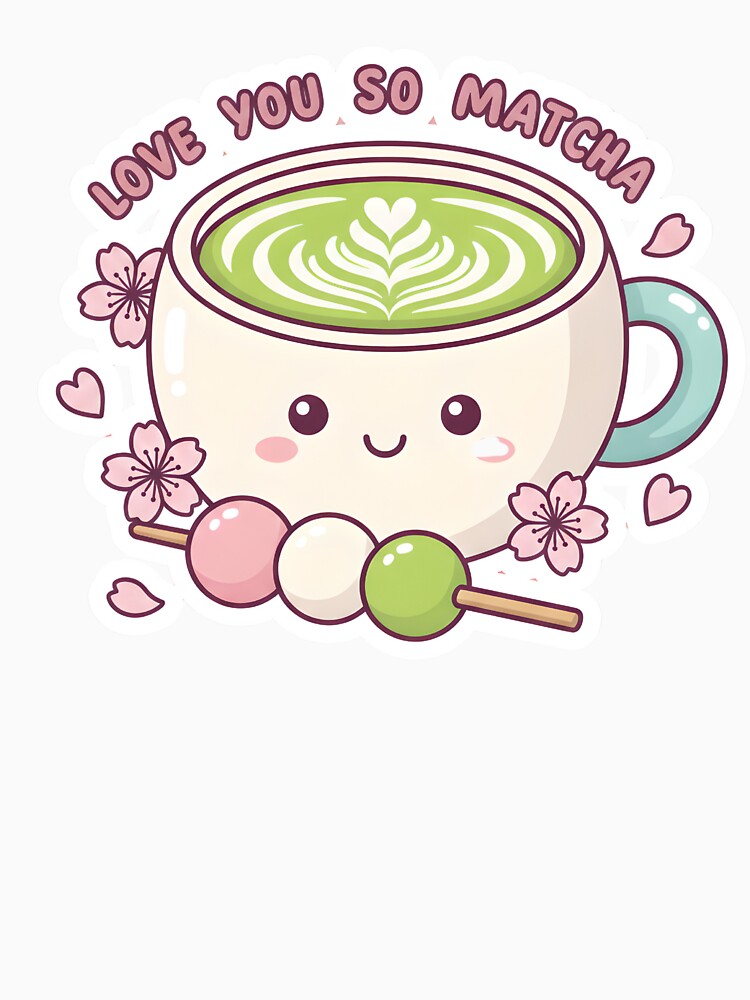 Love You So Matcha – Kawaii Matcha Latte Cherry Blossom Cute Pun by GiftsCreek T-Shirts, Hoodie, Sweatshirt (Image 3)