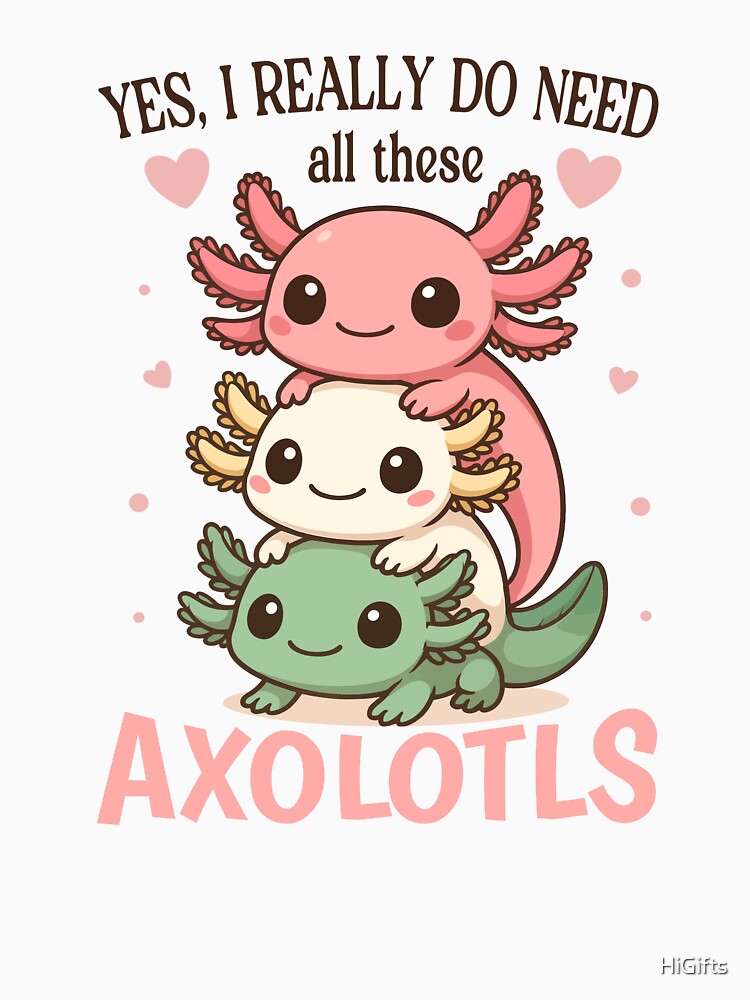 Cute Colorful Pet Lover Axolotl by HiGifts T-Shirts, Hoodie, Sweatshirt | BlankRebels.com (Image 3)