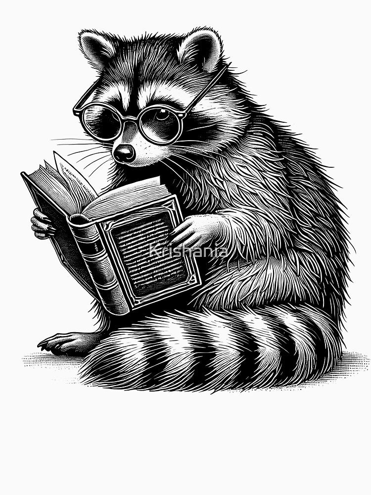 Raccoon Reading Book Reader Raccoon Lover Trash Panda by Kimberley King Art  King Art T-Shirts, Hoodie, Sweatshirt (Image 3)