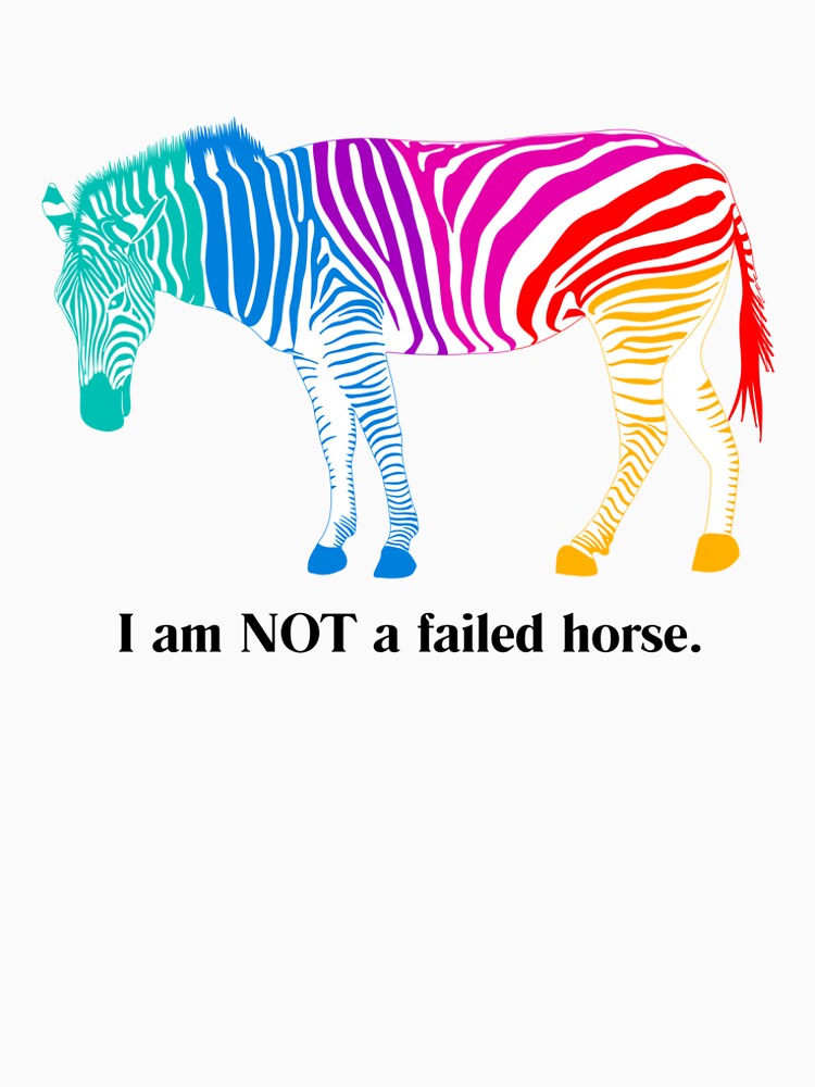 Rainbow Zebra - I am Not a Failed Horse by LCMerchEmporium
