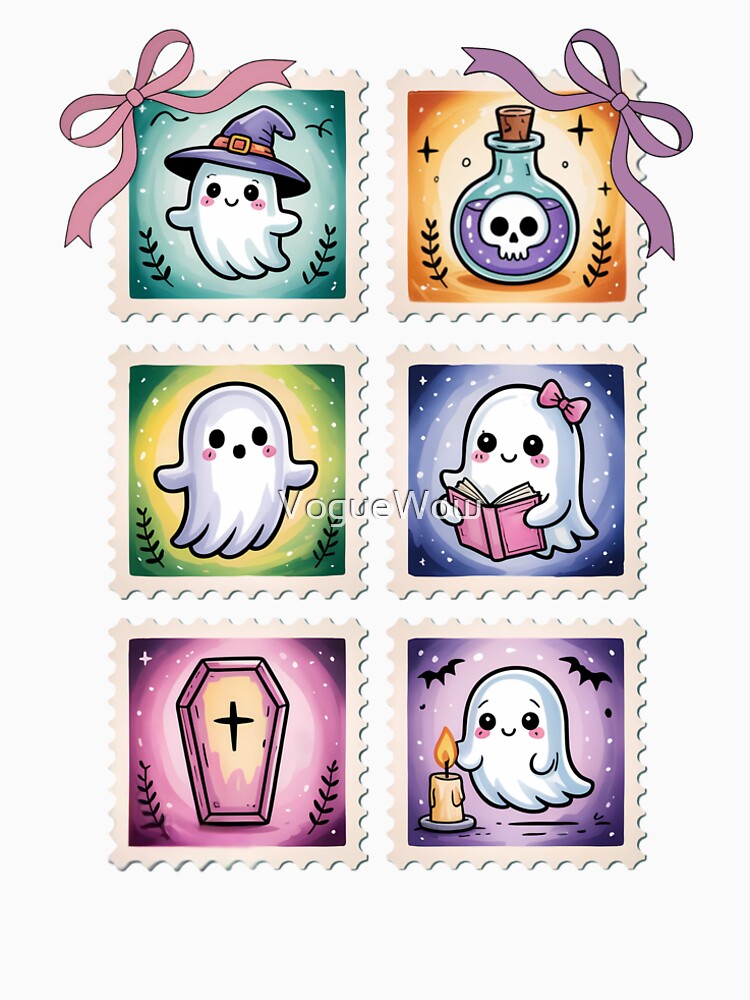 Pastel Ghost Stamp Grid Halloween by VogueWow T-Shirts, Hoodie, Sweatshirt | BlankRebels.com (Image 2)