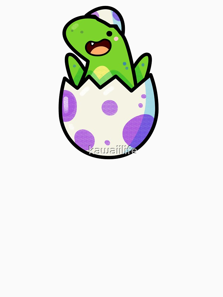 Kawaii Baby Dinosaur In Egg by kawaiilife T-Shirts, Hoodie, Sweatshirt | BlankRebels.com (Image 3)