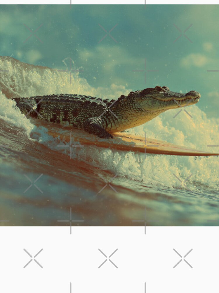 Surfing Crocodile Riding a Wave by Swedeprep