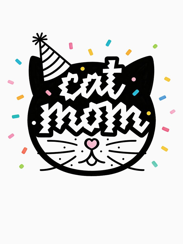 Cat Mom Party Cute Cat Face – Colorful Confetti Celebration Design by truongloc246 T-Shirts, Hoodie, Sweatshirt (Image 3)