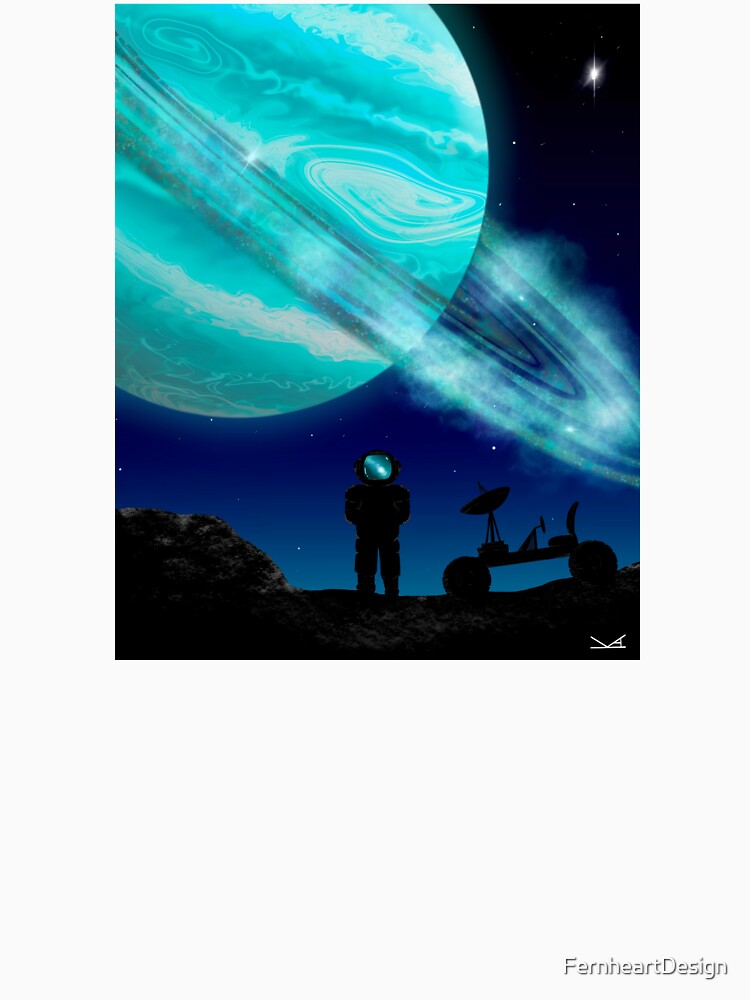 Blue ringed planet and astronaut by Fernheart Designs T-Shirts, Hoodie, Sweatshirt | BlankRebels.com (Image 3)