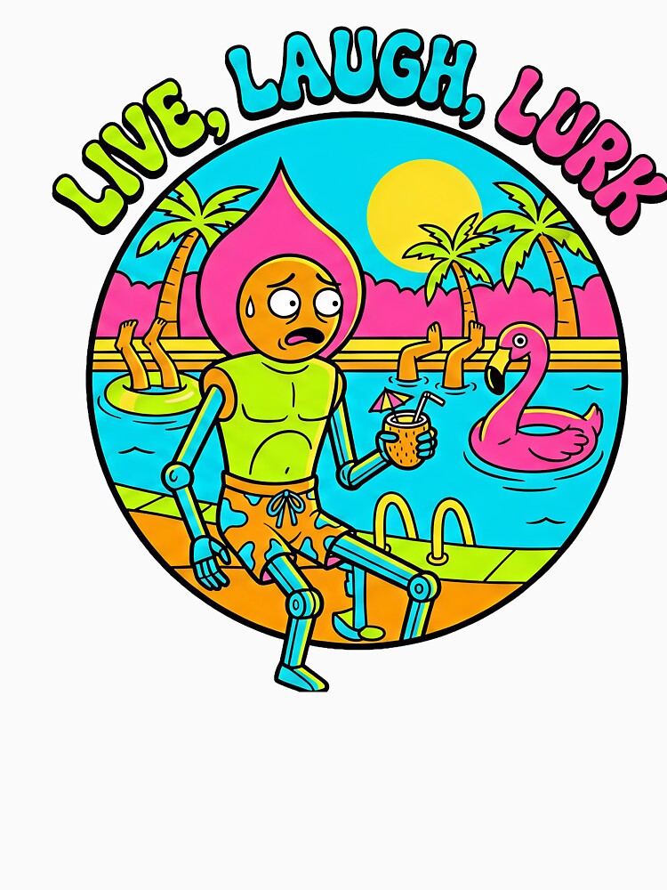Live Laugh Lurk Funny Meme Shirt Summer Pool Party Weirdcore Gift by Trending Fashions Hoodie, Sweatshirt (Image 3)