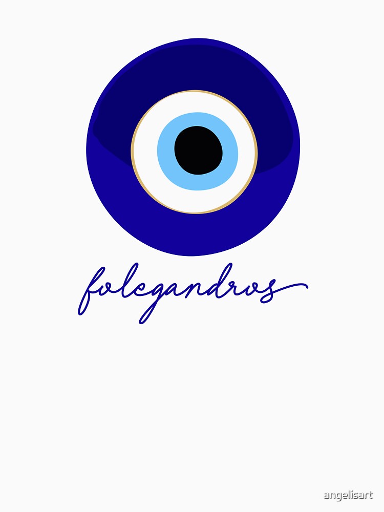 FOLEGANDROS - GREECE, EVIL EYE, Mati blue white. by angelisart T-Shirts, Hoodie, Sweatshirt | BlankRebels.com (Image 3)