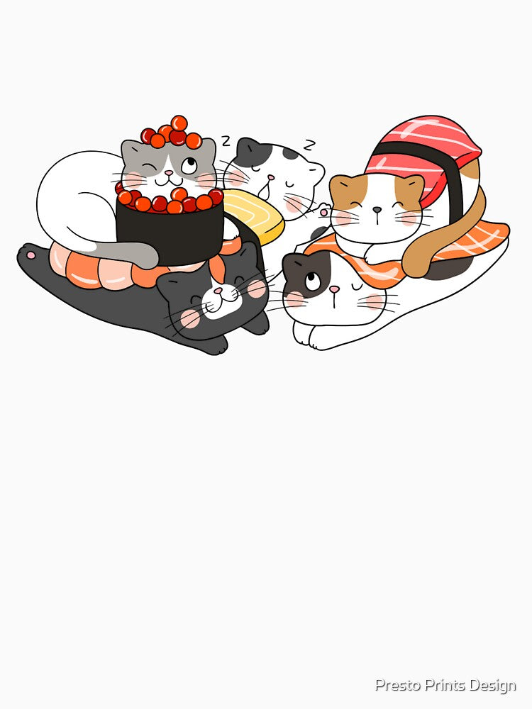 Sushi & Cats | Sushi Cat | Sushi Lover | Cat Lover by Presto Prints Design T-Shirts, Hoodie, Sweatshirt (Image 3)