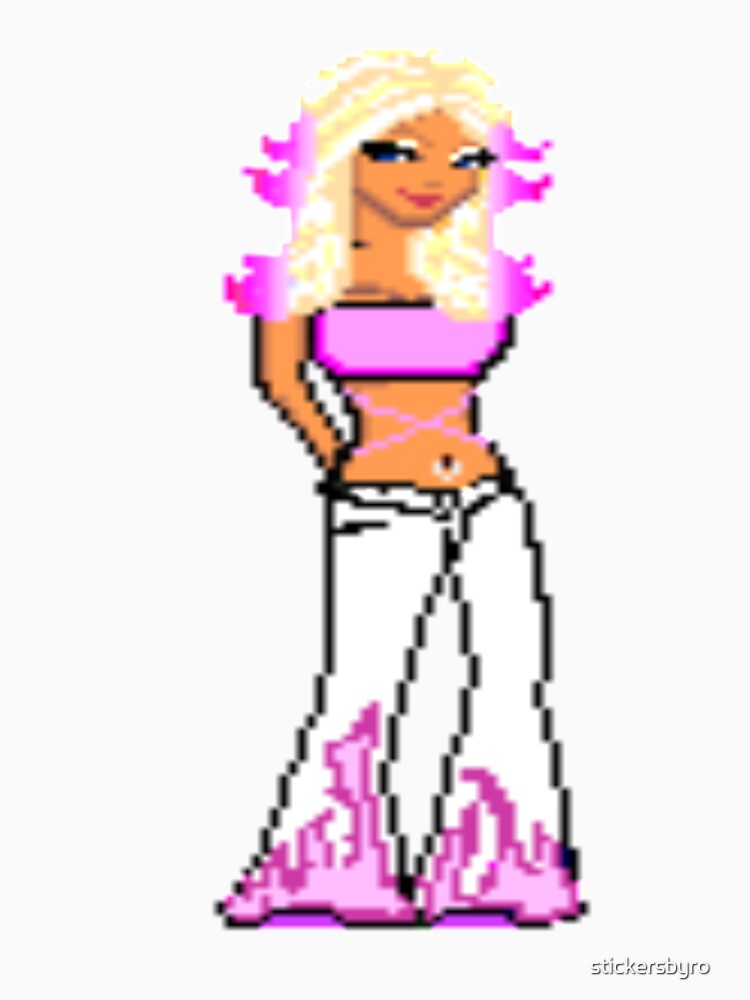 dollz mania pixelated doll 2000s blonde pretty girl by stickersbyro ☆ T-Shirts, Hoodie, Sweatshirt (Image 3)