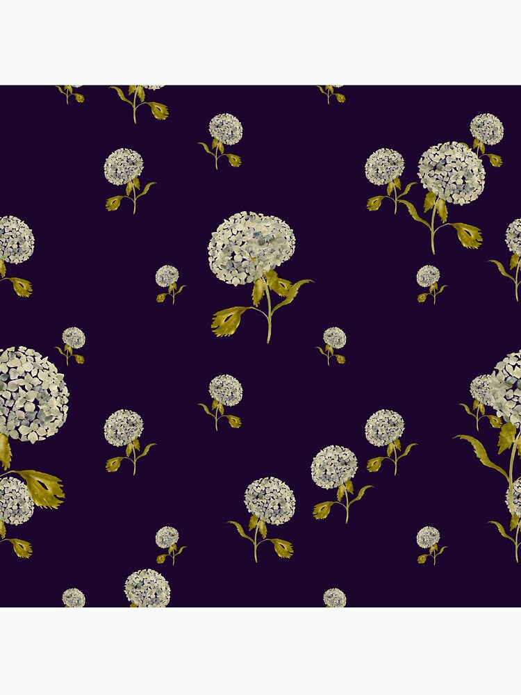 Hydrangea flower cute ornate pattern a watercolor black by Yana Mustafina | Boho Soulful Designs T-Shirts,... (Image 3)