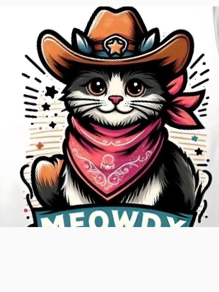 Meowdy - Cute Cowboy Cat Sheriff by Samthecreator01 T-Shirts, Hoodie, Sweatshirt | BlankRebels.com (Image 3)