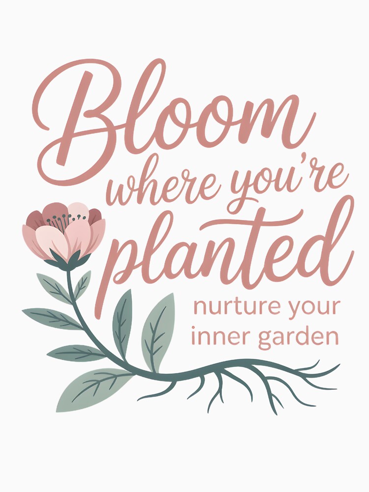 Mental Health Bloom – Minimal Motivational Quote T-Shirt & Hoodie by triyambaka designs Sweatshirt (Image 3)