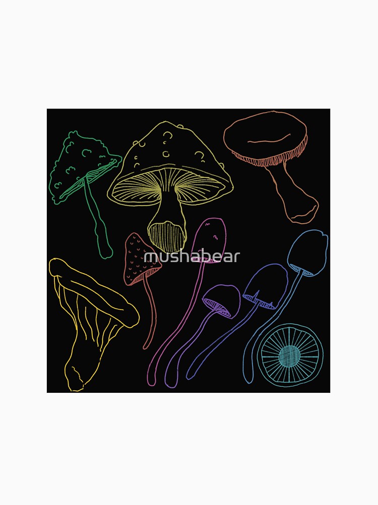 dark neon mushrooms by mushabear T-Shirts, Hoodie, Sweatshirt | BlankRebels.com (Image 3)