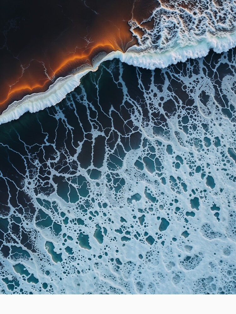 Aerial Ocean Waves – Abstract Sea Foam Texture in Deep Blue Water by RokaCircles T-Shirts, Hoodie, Sweatshirt (Image 2)