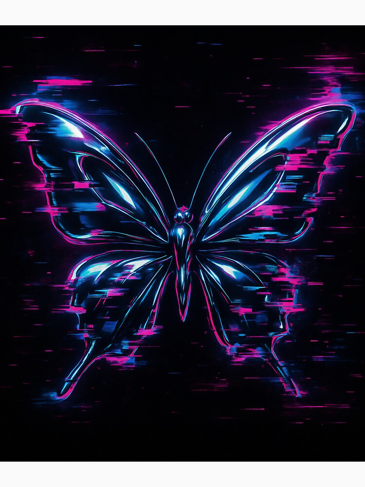 Glitch Butterfly – Cyberpunk Aesthetic Art by InkweariaStudio T-Shirts, Hoodie, Sweatshirt | BlankRebels.com (Image 3)