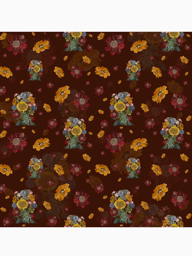 Bouquet flower seamless pattern on brown background by Yana Mustafina | Boho Soulful Designs T-Shirts, Hoodie,... (Image 2)