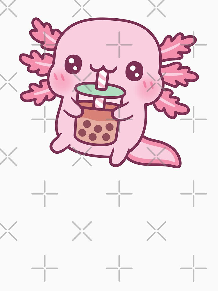 Cute Axolotl Drinking Boba Tea by rustydoodle T-Shirts, Hoodie, Sweatshirt | BlankRebels.com (Image 3)